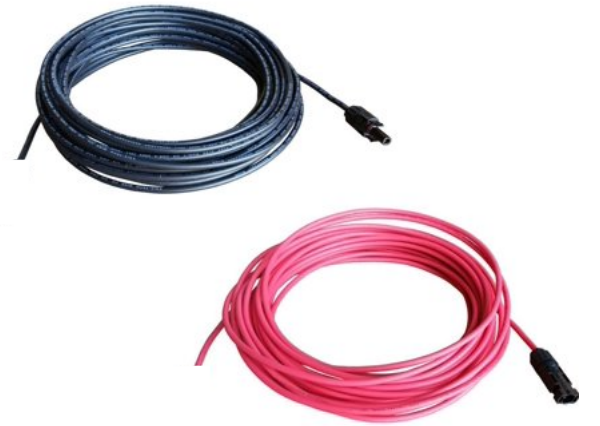 10AWG RPVU90 PV WIRE - 20ft RED & 20ft BLACK PAIR w/ MC4